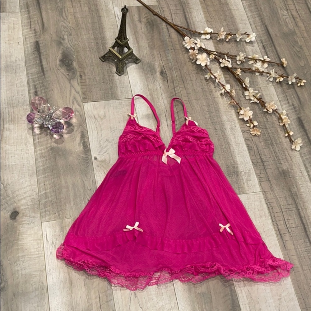 Black Fuchsia Night Gown